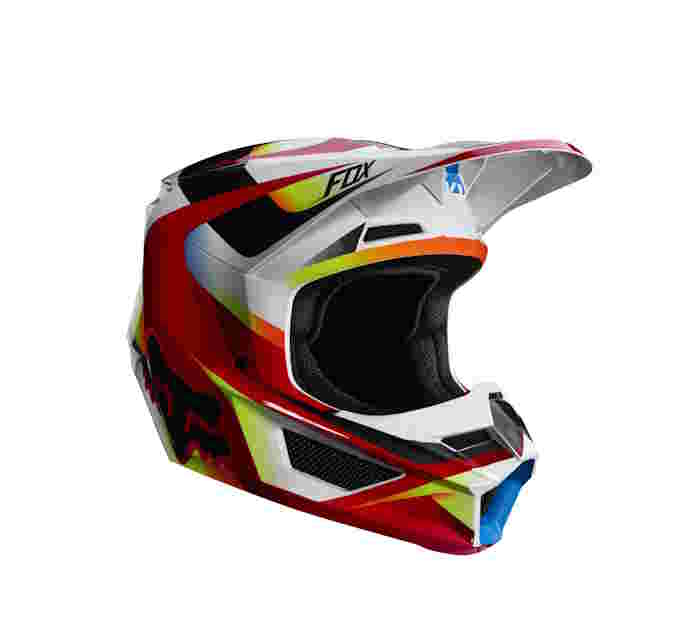 FOX V1 MOTIF Helm rot/weiß